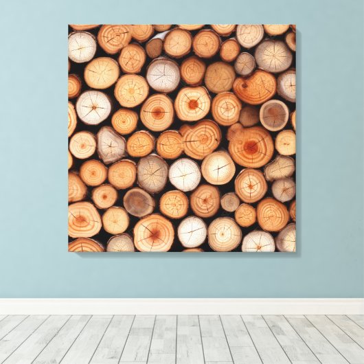 Gestapelte Logs Leinwand Art (Insitu (Holzboden))
