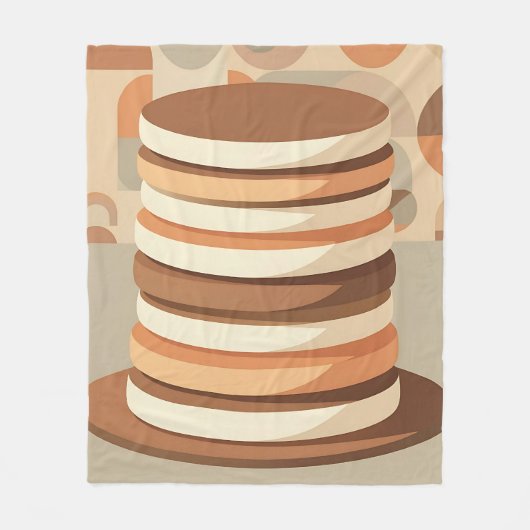 Gestapelte Pfannkuchen Retro Fleecedecke (Vorderseite)