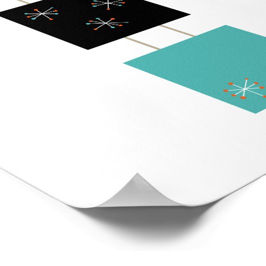 Gestapelte Plätze Mitte des Jahrhunderts Modernes  Poster (Ecke)