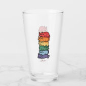Gestapelte Regenbogenkatzen - LGBTQ Pride Celebrat Glas (Rückseite)