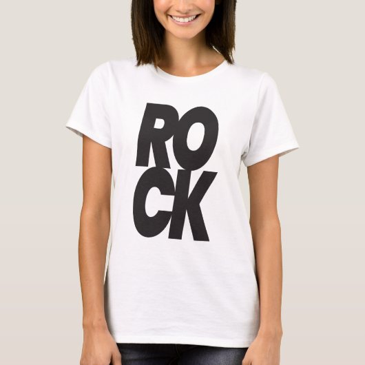 Gestapelte Rock-Typografie T-Shirt (Vorderseite)