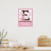 Gestapelte rosa Elefanten Letter & Name Wall Poste Poster (Küche)