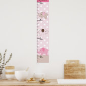 Gestapelte rosa Elefanten Wachstumsdiagramm Behalt Poster (Küche)