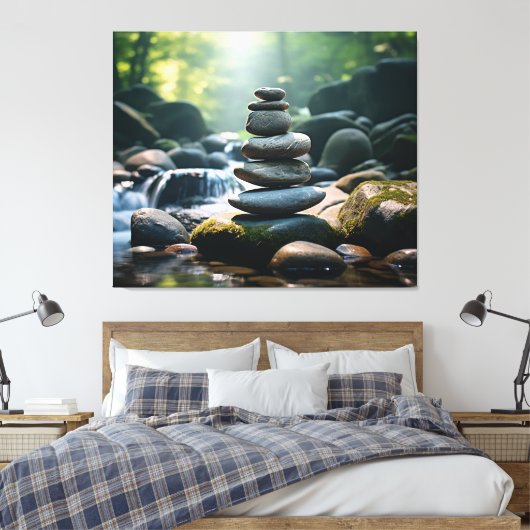 Gestapelte Steine Leinwanddruck (Insitu (Schlafzimmer))
