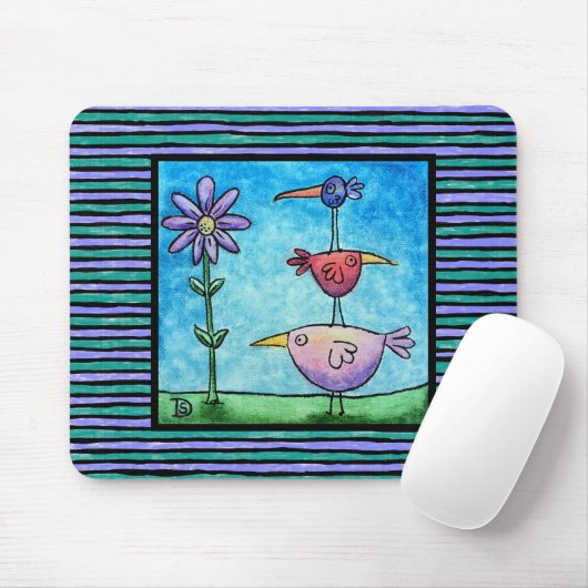 Gestapelte Vögel Mousepad (Mit Mouse)