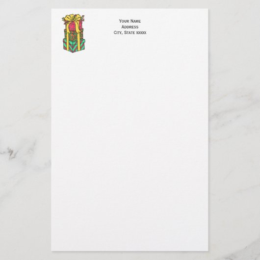 Gestapelte Weihnachtsgeschenke Weihnachten Weihnac Briefpapier (Vorderseite)