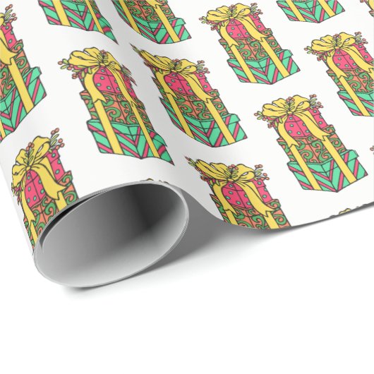 Gestapelte Weihnachtsgeschenke Weihnachten Weihnac Geschenkpapier (Rolleneckpunkt)