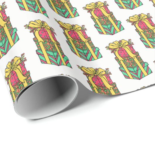 Gestapelte Weihnachtsgeschenke Weihnachten Weihnac Geschenkpapier (Rolleneckpunkt)