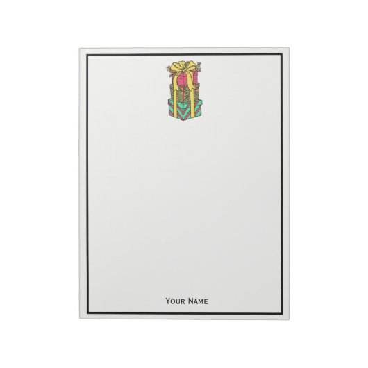 Gestapelte Weihnachtsgeschenke Weihnachten Weihnac Notizblock (Rotiert)