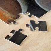 Gestapelte Weinfässer Puzzle (Seite)