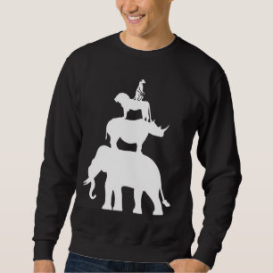 Gestapelte wilde Tiere Afrika Jungle Safari Savann Sweatshirt