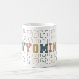 Gestapelte Wyoming Word Art Kaffeetasse