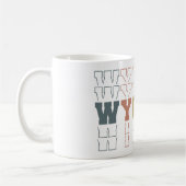 Gestapelte Wyoming Word Art Kaffeetasse (Links)