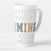 Gestapelte Wyoming Word Art Milchtasse (Rechte Ecke)