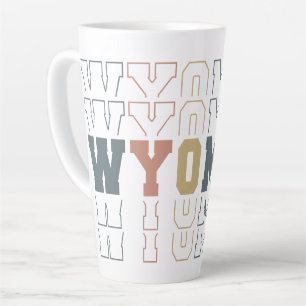 Gestapelte Wyoming-Wortkunst Milchtasse