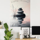 Gestapelte Zen Stones und Gentle Stream Art Poster (Heimbüro)