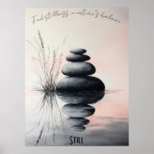 Gestapelte Zen Stones und Gentle Stream Art Poster (Vorne)
