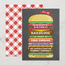 Gestapelter Hamburger Geburtstags-Grillparty-Schie