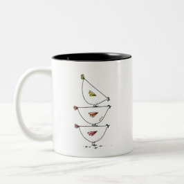 Gestapeltes Hühner Zwei-Töne Kaffeetasse
