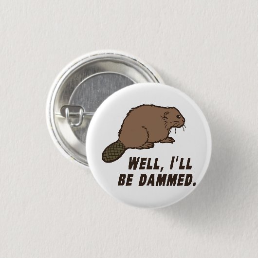 Gestauter Biber Button (Vorne & Hinten)