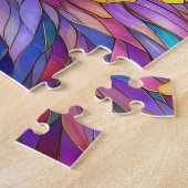 Gesteinigte Glaskatze 730 blaue gelbe Schmetterlin Puzzle (Seite)
