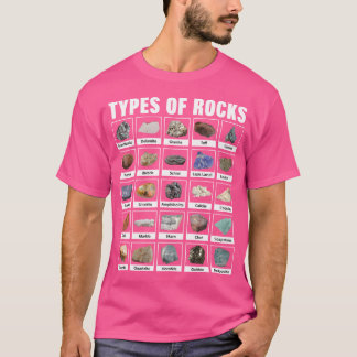 Gesteinsarten für Geologen Geologie Geologe T-Shirt