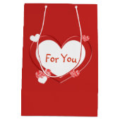 Gestell dir deine persönliche Red Hearts Valentins Mittlere Geschenktüte (Rückseite)
