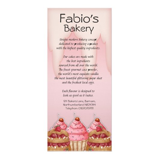 Gestell-Karten-Bäckerei Busniess, Werbekarte (Vorne)
