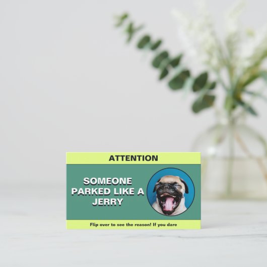 Gestellte Parkplätze wie ein Jerry, witziger Parkp Telefonnummerkarte (Stehend Vorderseite)