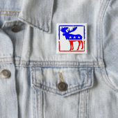 Gestempelter Elch-Knopf Button (Beispiel)