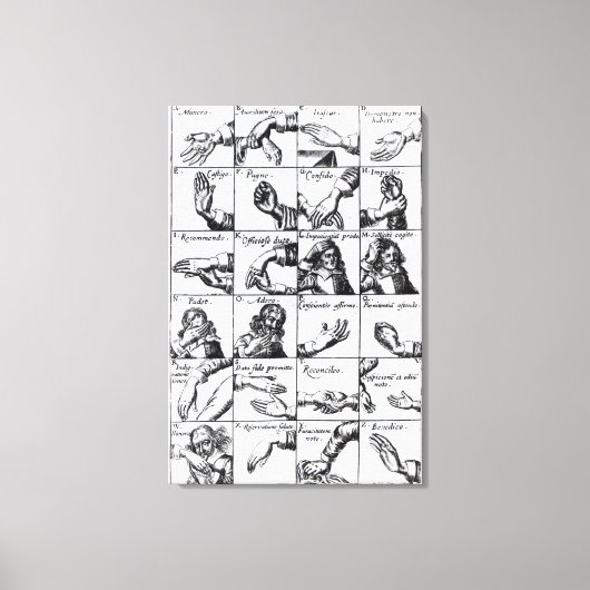 Gesten für die Nachahmung von John Bulwers 'Chrilo Leinwanddruck (Vorderseite)