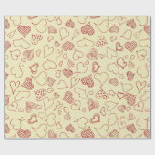 Gestenktes Herz Valentine Geschenkpapier (Flach)