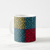 Gesteppte Block-Druck-Tasse Kaffeetasse (Vorderseite Links)