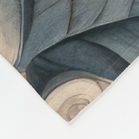 gesteppte Creme und blaue Blütenmuster Fleecedecke (Ecke)