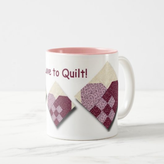 Gesteppte Herz-Liebe zu steppen Zweifarbige Tasse (VorderseiteRechts)