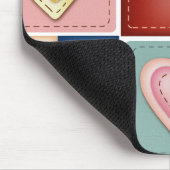 Gesteppte Herzen Mousepad (Ecke)