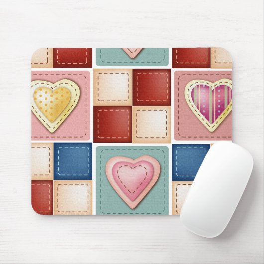 Gesteppte Herzen Mousepad (Mit Mouse)