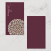 Gesteppte Komfort-Mandala - vertikale Visitenkarte (Vorne/Hinten)