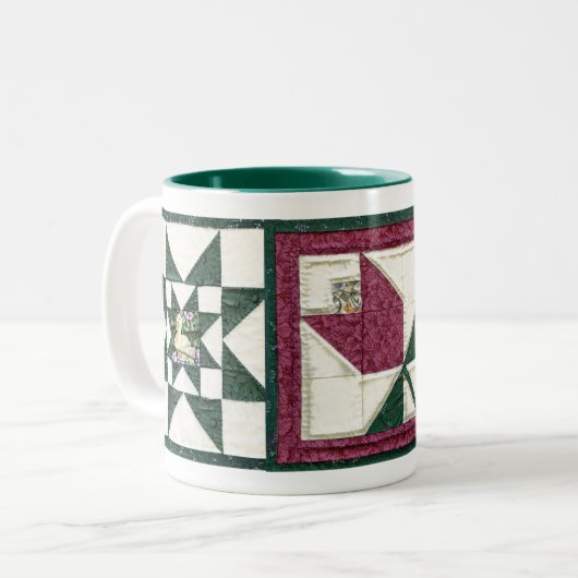 Gesteppte Potholders-Kaffee-Tasse Zweifarbige Tasse (Vorderseite Links)