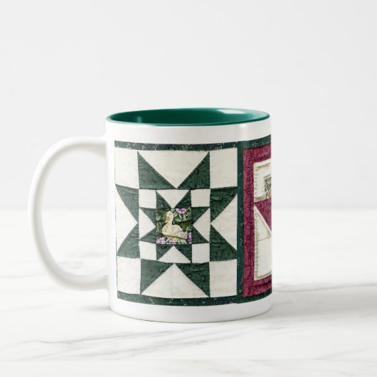 Gesteppte Potholders-Kaffee-Tasse Zweifarbige Tasse (Links)