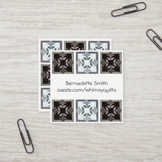 Gesteppte Visitenkarten Quadratische Visitenkarte (Vorderseite/Rückseite Beispiel)