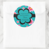 Gesteppter Blumengeschenk-Aufkleber Runder Aufkleber (Tasche)