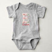 Gesteppter Patchwork-Initialbuchstabe E Kinderzimm Baby Strampler (Vorderseite)