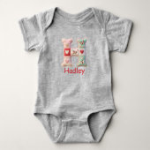 Gesteppter Patchwork-Initialbuchstabe H Kinderzimm Baby Strampler (Vorderseite)