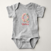 Gesteppter Patchwork-Initialbuchstabe Q Kinderzimm Baby Strampler (Vorderseite)