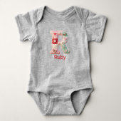 Gesteppter Patchwork-Initialbuchstabe R Kinderzimm Baby Strampler (Vorderseite)