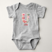 Gesteppter Patchwork-Initialbuchstabe U Kinderzimm Baby Strampler (Vorderseite)