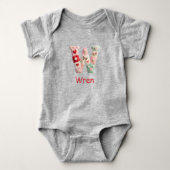 Gesteppter Patchwork-Initialbuchstabe W Kinderzimm Baby Strampler (Vorderseite)