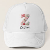 Gesteppter Patchwork-Initialbuchstabe Z Kinderzimm Truckerkappe (Vorderseite)