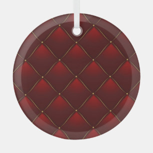 Gesteppter roter Goldfaden Hintergrund Ornament Aus Glas